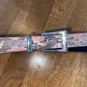 Rainbow snake skin skinny belt
